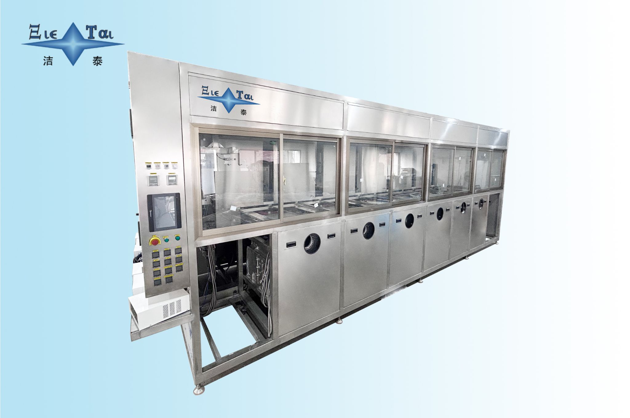 Six Tank Hydrocarbon Cleaning Machine Automatic Ultrasonic Cleaning Unit Vacuum